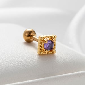 1 Piece Simple Series Simple Flower Titanium Steel No Plating Material Zircon Women Stud Earrings h5